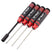 KIT DE 4 TOURNEVIS ROUGE ET NOIR 1.5 / 2 / 2.5 ET DOUILLE 7MM - HTR - HTR-412