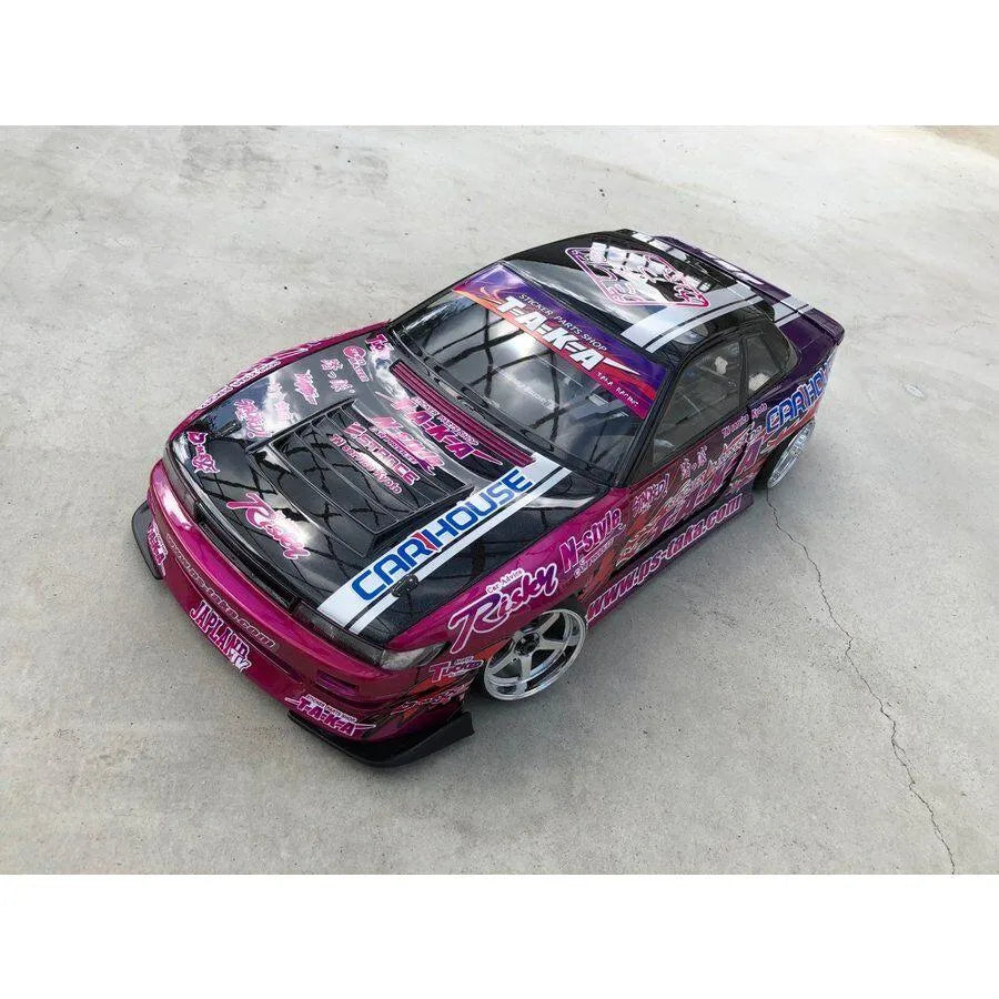 Kit de décoration personnalisé pour Nissan Silvia S13 Fujio Meihan Special 2019, marque PS-Taka, avec détails colorés.