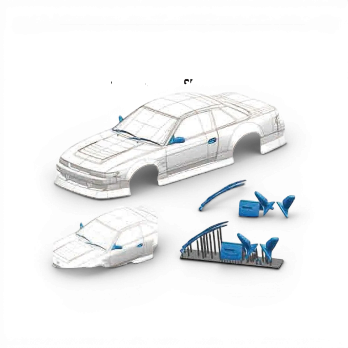 Kit de pièces de carrosserie pour Nissan S13 Silvia, marque Addiction RC Design, pour customisation de voiture.