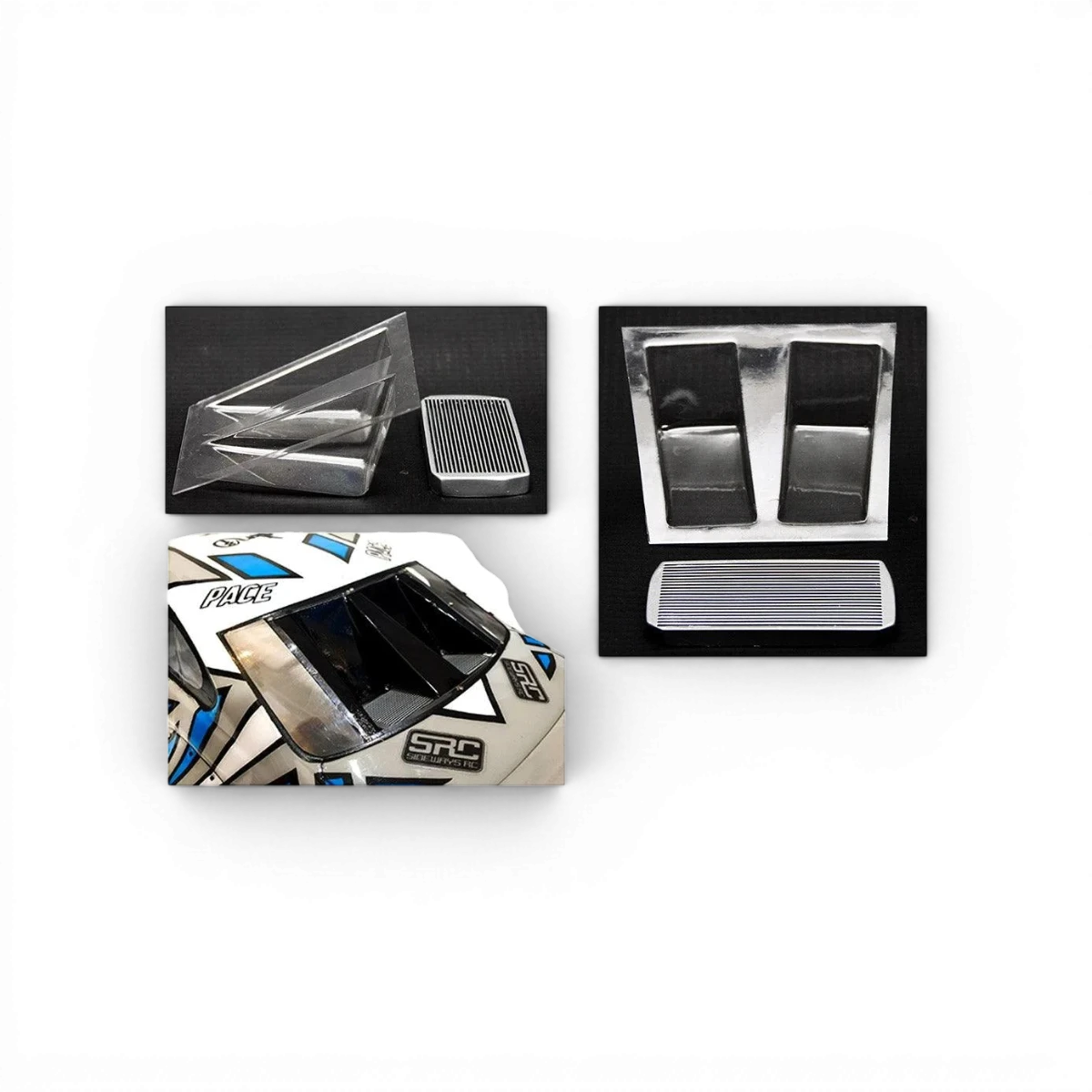 Kit de refroidissement décoratif V2 de Src Sideways RC, personnalisé, avec composants visibles en image.