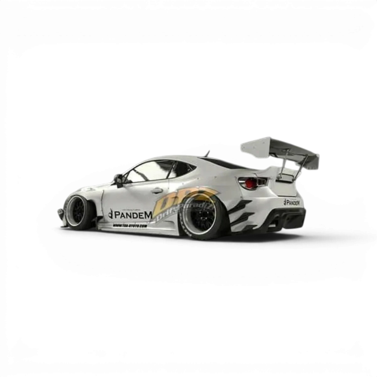 Kit carrosserie Rocket Bunny V3 complet pour Toyota GT86, par Addiction RC Design, incluant ailes, pare-chocs et éléments de style.
