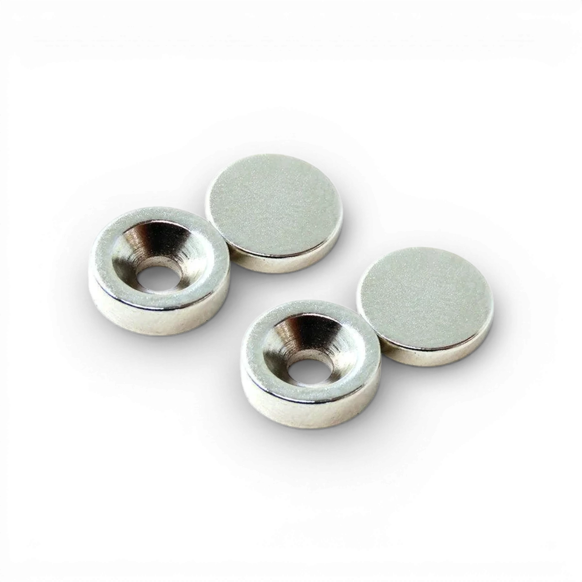 Aimants légers Wrap-UP Next, 2 pièces 12x3mm et 2 pièces 12x2mm, visibles côte à côte sur un fond neutre.