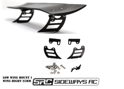 Soporte de alerón de aluminio low wing 1 - SRC Sideways RC - SRC-LOW-WM1-BK 