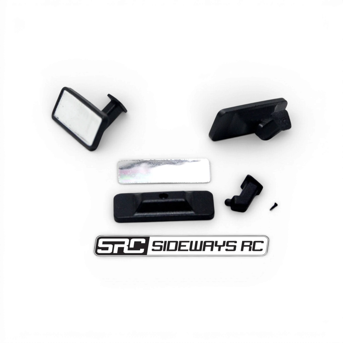 Rétroviseurs intérieurs larges pour customisation, marque Src Sideways RC, vue claire du miroir ajustable en position.