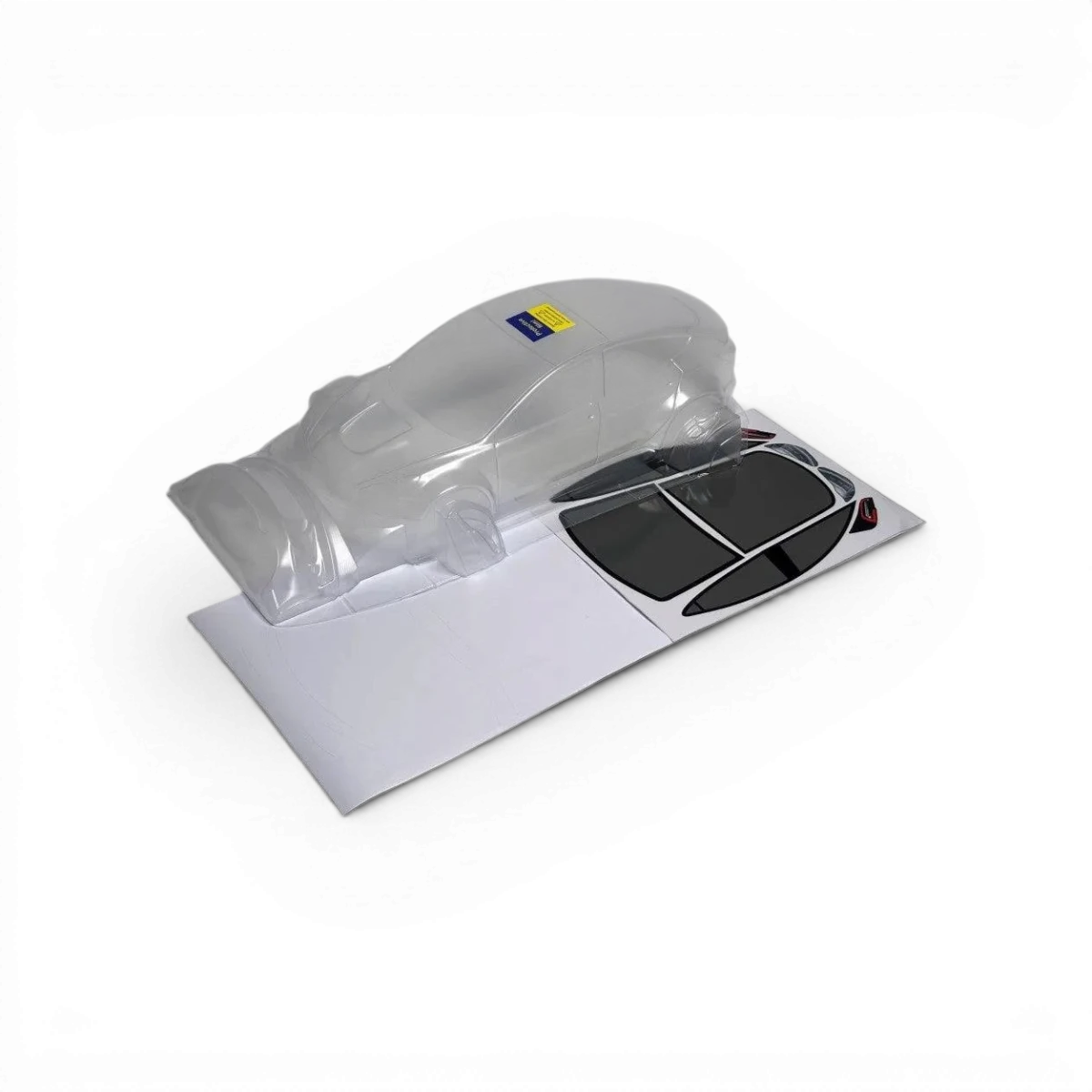Voiture modèle 3 Aplastics RC, carrosserie drift noire avec détails précis, vue de face sur fond blanc.
