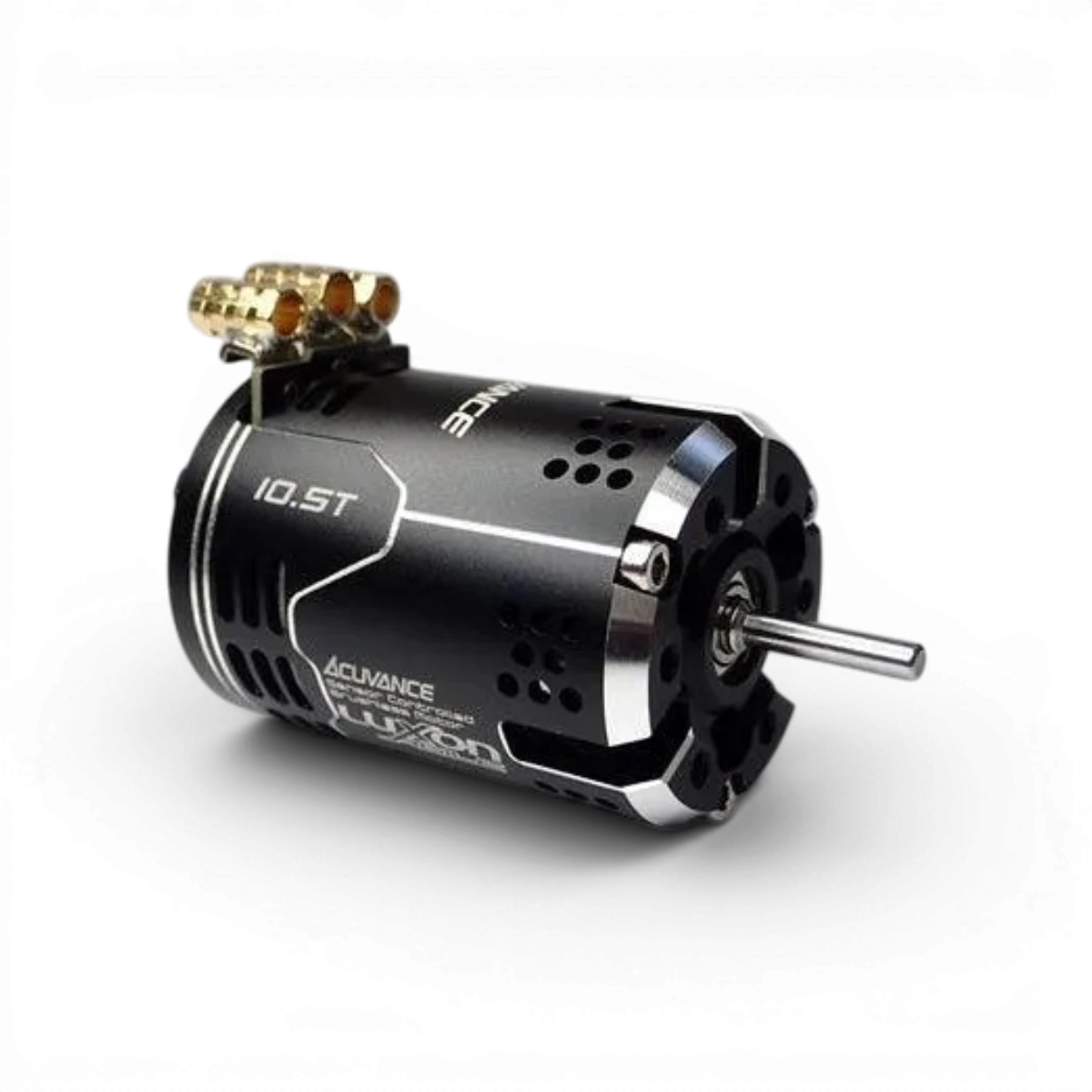 Moteur électronique Luxon AGILE 11,5T de la marque Acuvance, vue en gros plan avec détails du rotor et du boîtier.