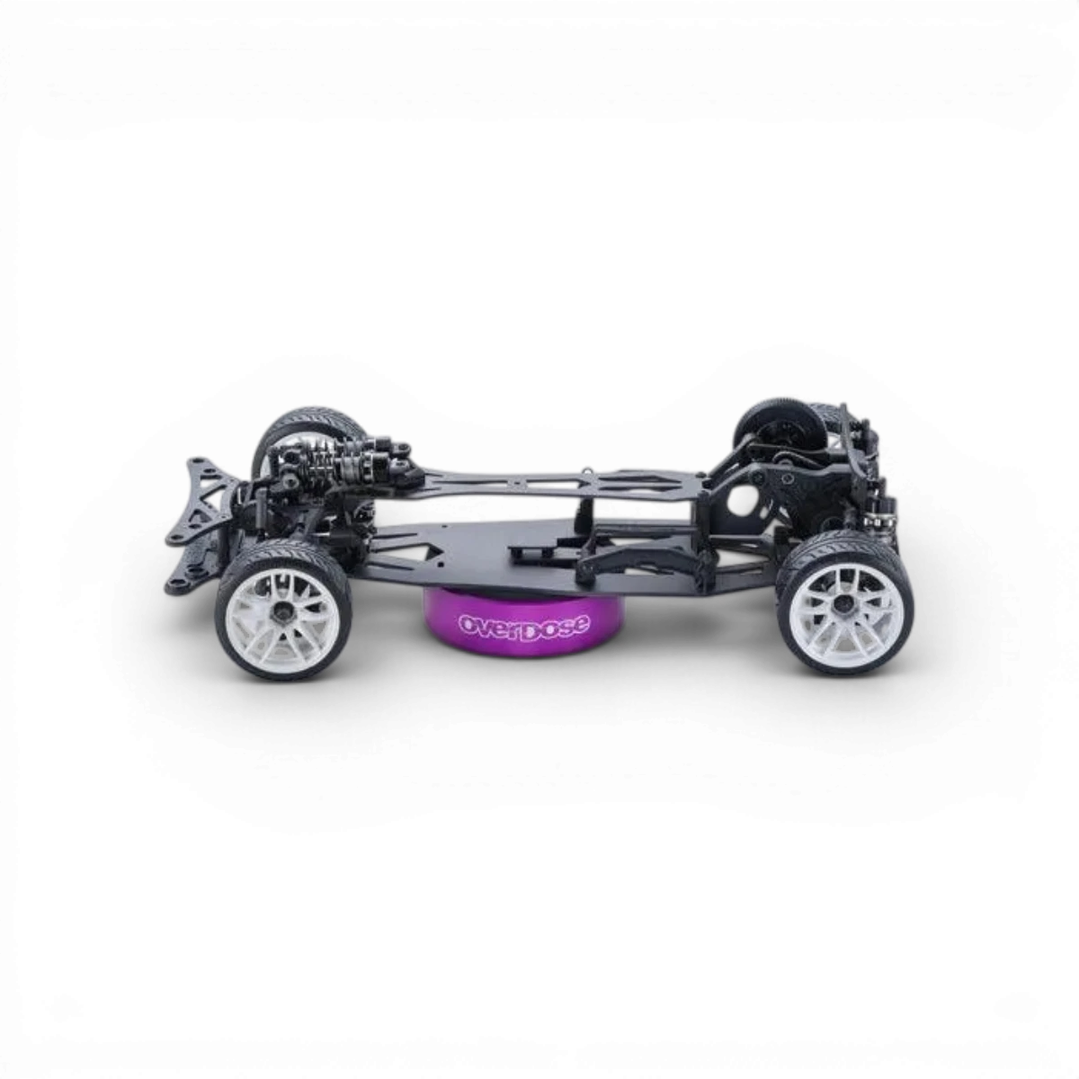 Support multi en aluminium violet pour RC, pièce détachée Overdose, robuste et léger, idéal pour véhicules radiocommandés.
