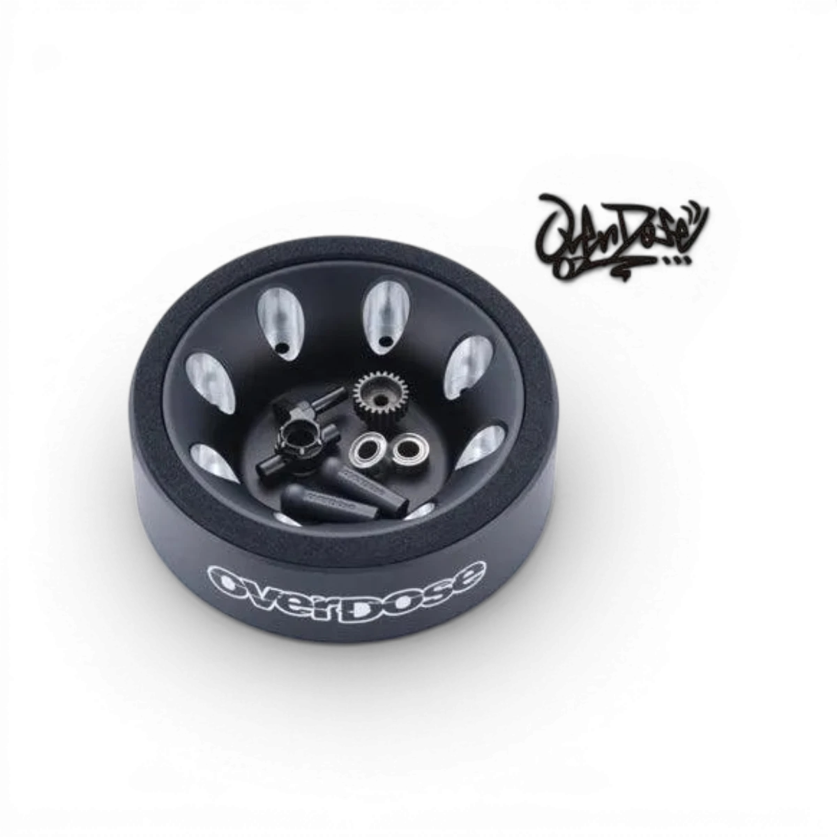Support multi en aluminium violet pour RC, pièce détachée Overdose, robuste et léger, idéal pour véhicules radiocommandés.