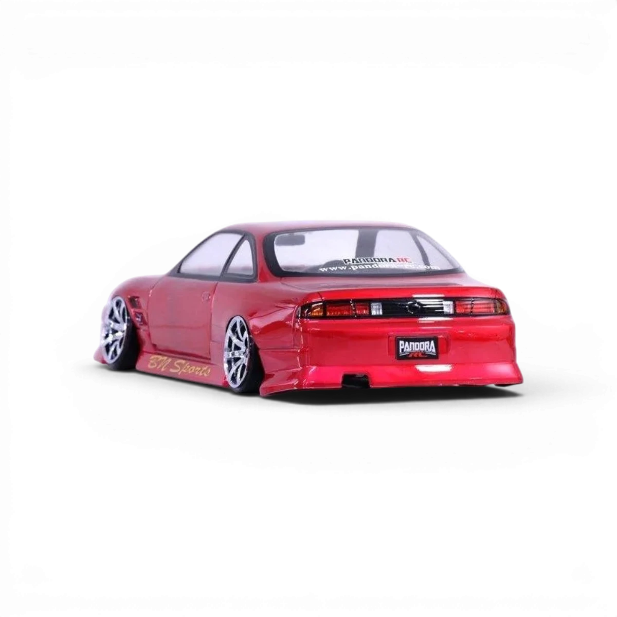Carrosserie Nissan Silvia S14 tardive BN SPORTS de Pandora RC, vue détaillée sur le modèle réduit.