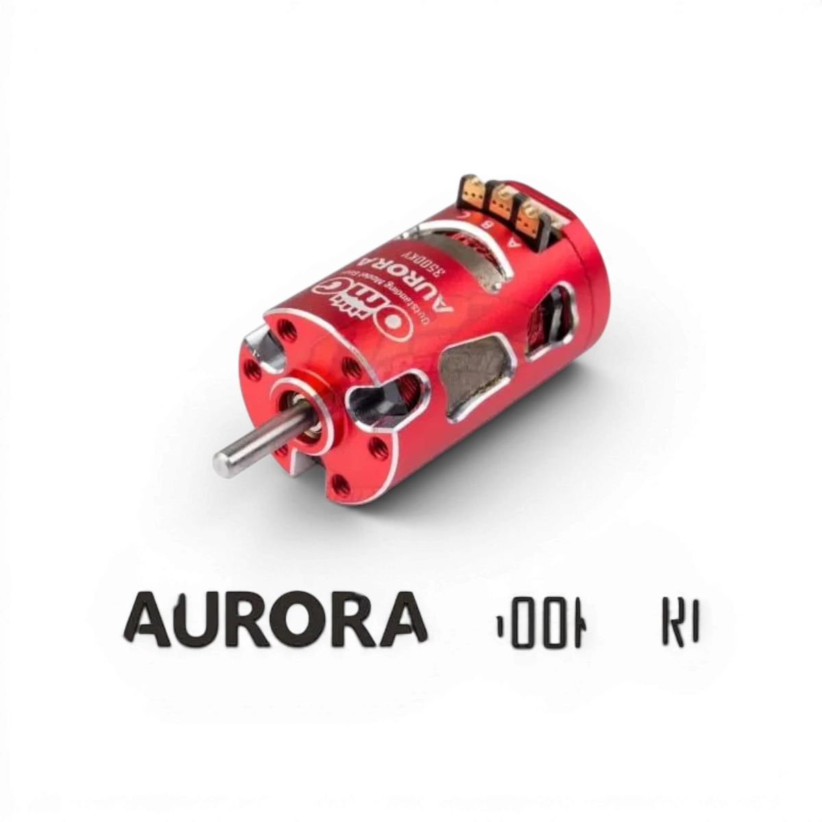 Moteur électronique OMG-MT-AURORA 3500KV pour RC, vue frontale avec détails du produit et logo omg.