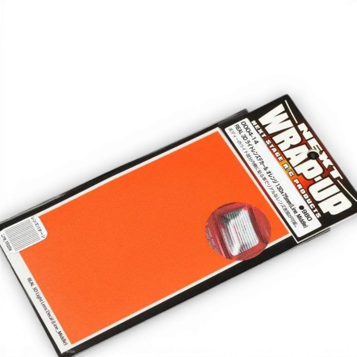 Autocollant de lentilles phares 3D Reel orange, 130x75mm, lignes fines, marque Wrap-UP Next, pour personnalisation de véhicules
