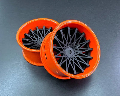 Orange brillant Cercle + Dahlia Centre disqueNoir mat (2 pièces) - Tetsujin - TT-8446