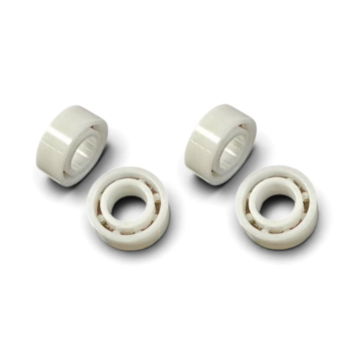 Fusées avant Topline M-SPEC ZERO en derlin blanc avec roulements entièrement céramiques pour RC Drift