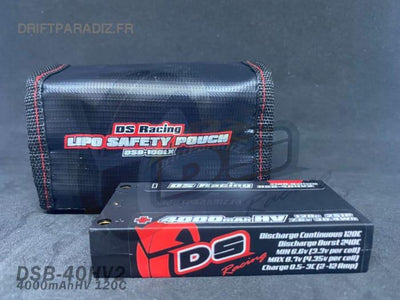 Pack Batterie HV LiPo 4000mah short et sac - 120C - DS RACING