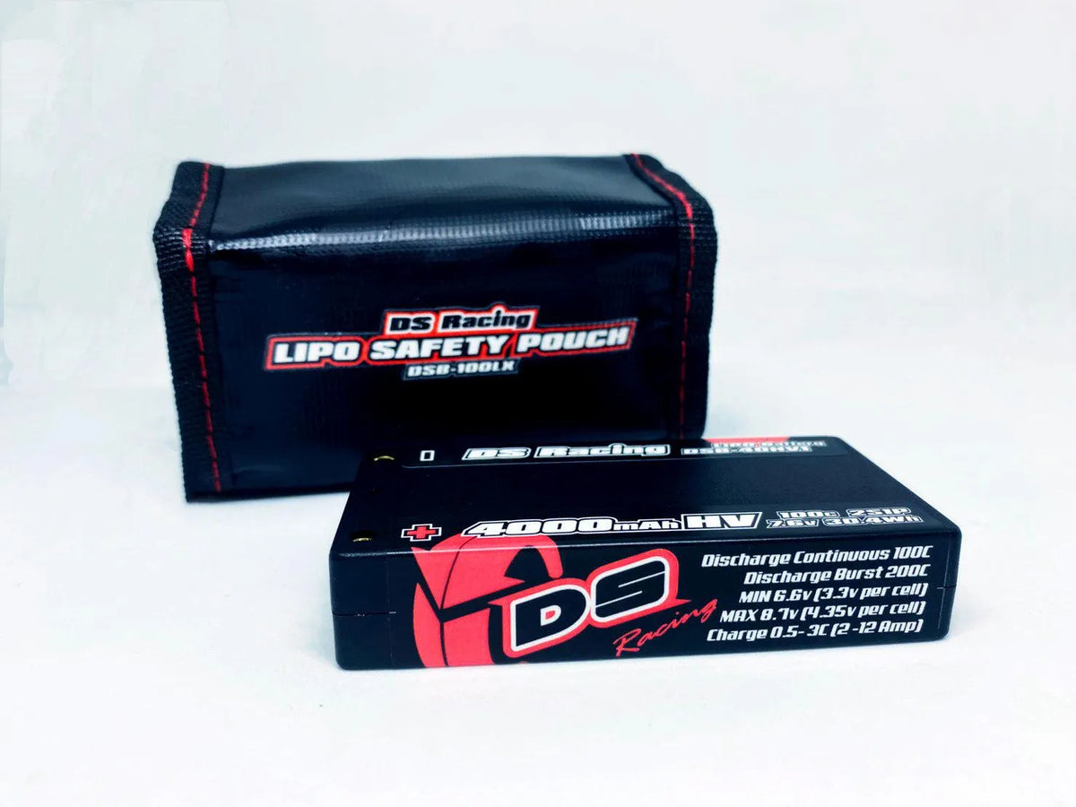Pack batterie HV LiPo DS Racing de 4000mAh avec sac de protection, pour électronique haute tension.