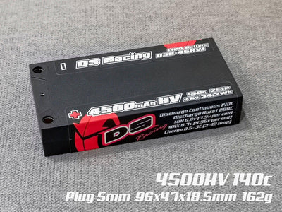 Pack Batterie HV LiPo 4500mah short et sac - 140C - DS RACING