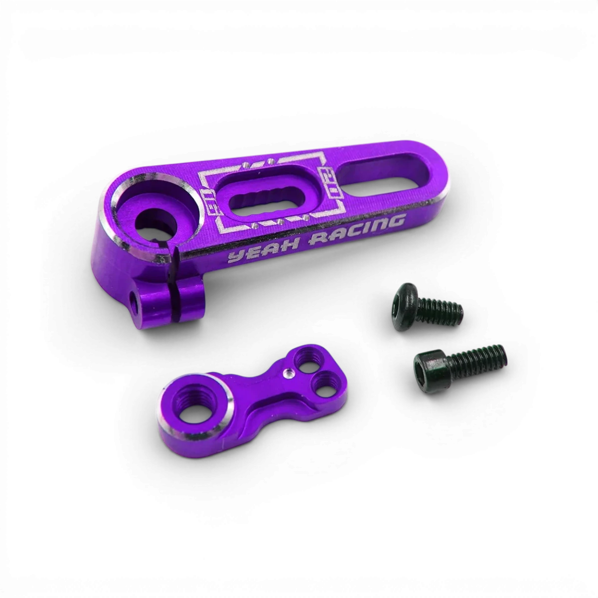 Palonnier en aluminium réglable 25T pour servo, marque Yeah Racing, avec fixation robuste pour modélisme RC.