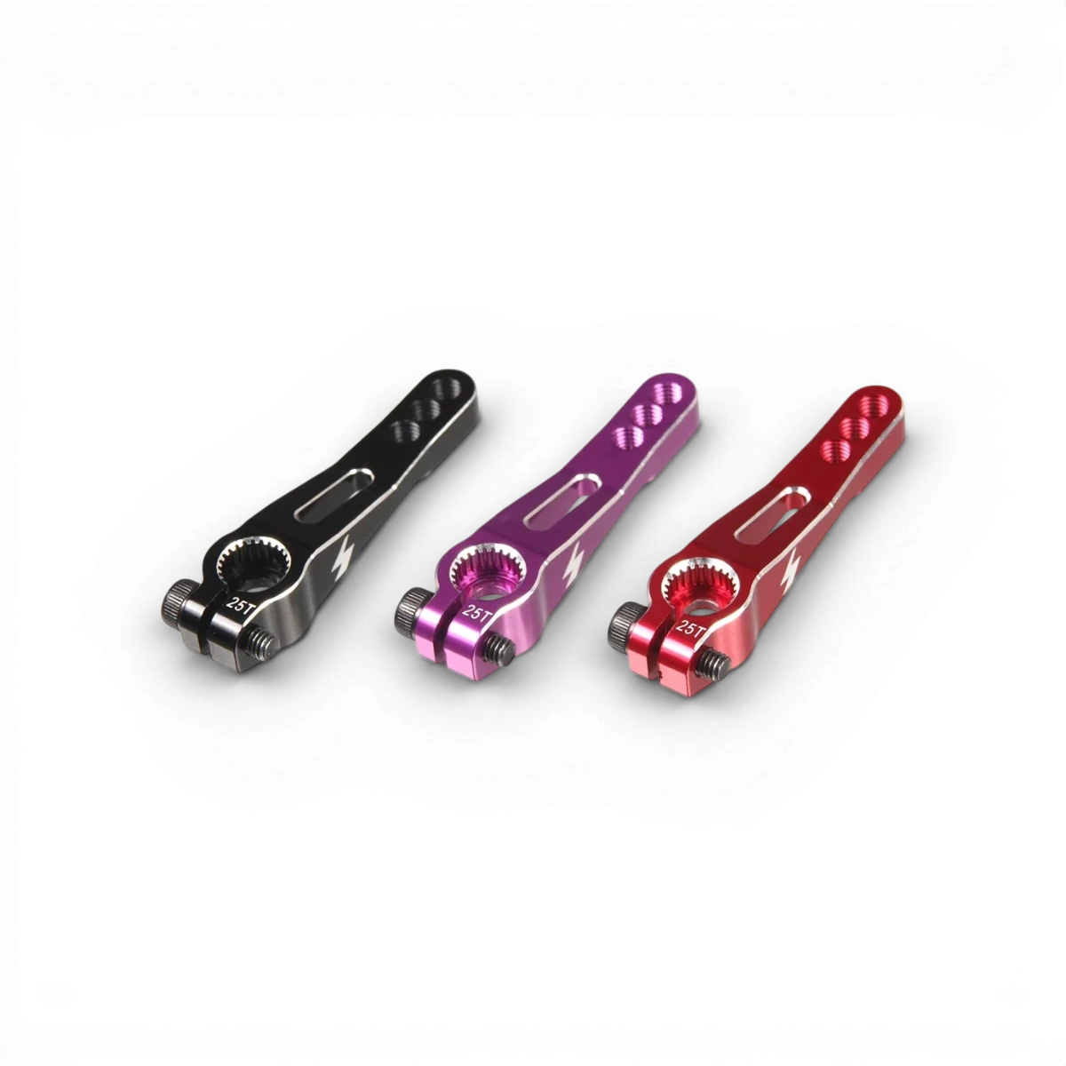 Palonnier GRK Direct Servo Horn Ver.2 de la marque SHIBATA, pièce détachée pour modèles RC, en plastique noir avec connecteurs.
