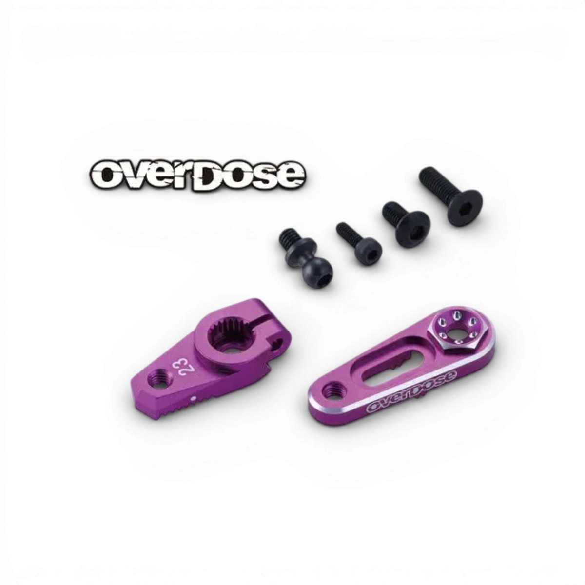 Palonnier servo réglable Type-2 Overdose pour pièces détachées, compatible avec modélisme RC et véhicules télécommandés.