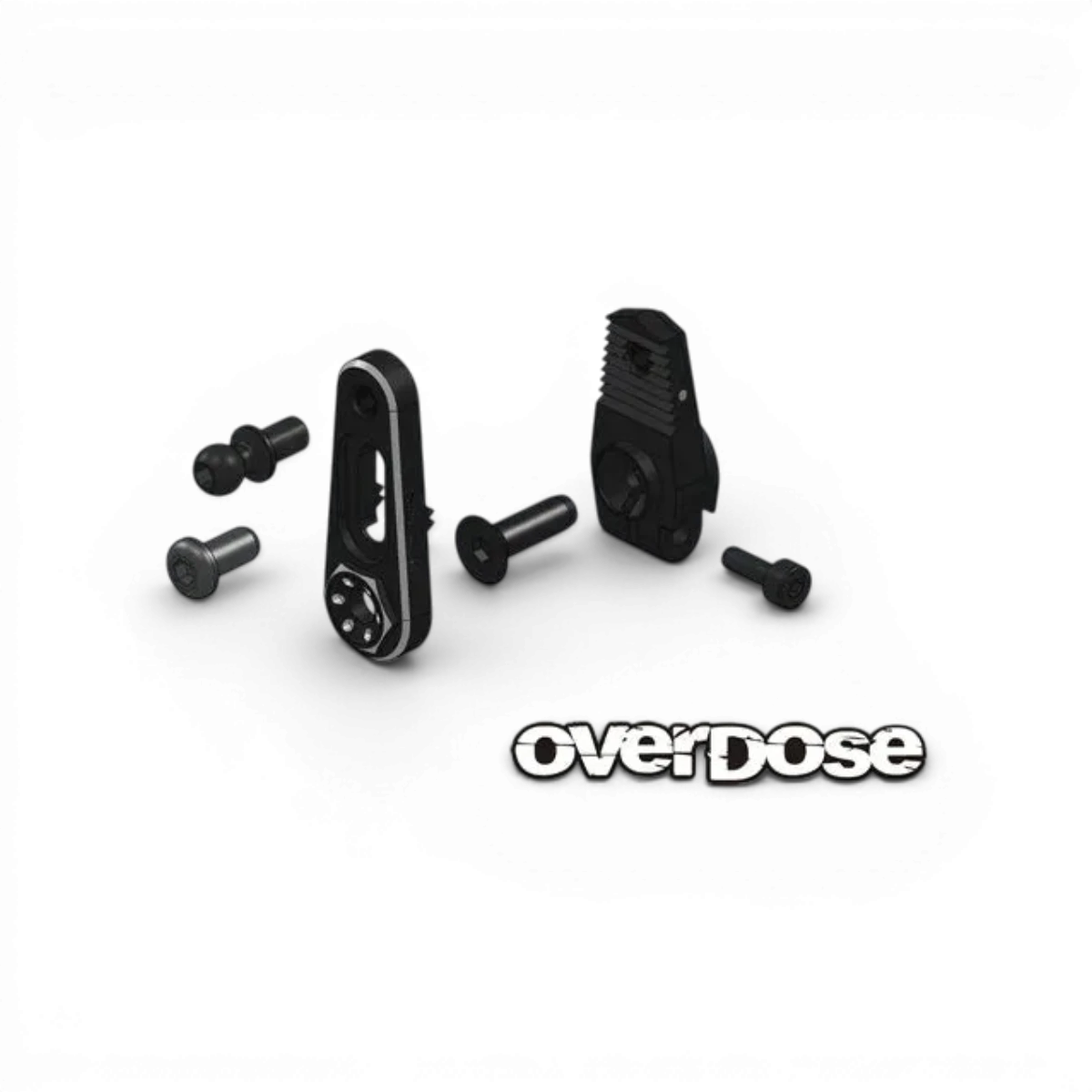 Palonnier servo réglable Type-2 Overdose pour pièces détachées, en métal, avec réglages précis pour véhicules RC.
