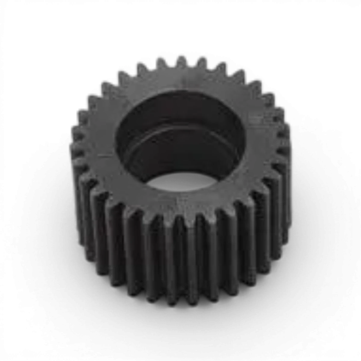 Pignon pour Glam et XEX, pièces détachées Yokomo, en métal, monté sur un modèle de voiture RC pour drift, vue de face.