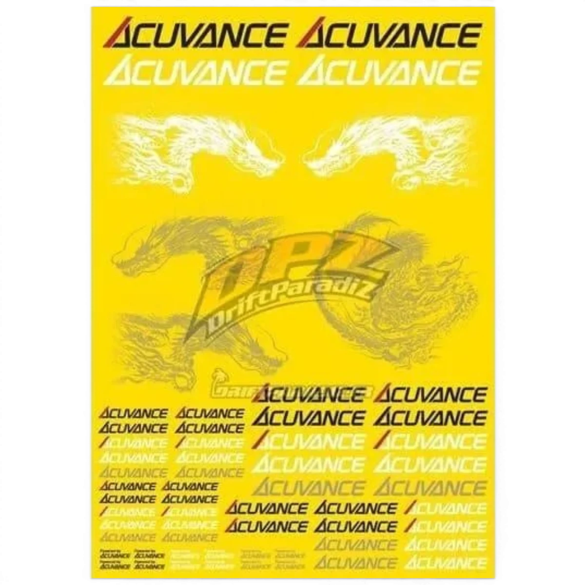 Planche autocolants flexible transparent - ACUVANCE - DriftParadiZ