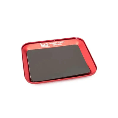 PLATEAU MAGNETIQUE EN ALUMINIUM ROUGE 119X101MM - HT-421850-RD