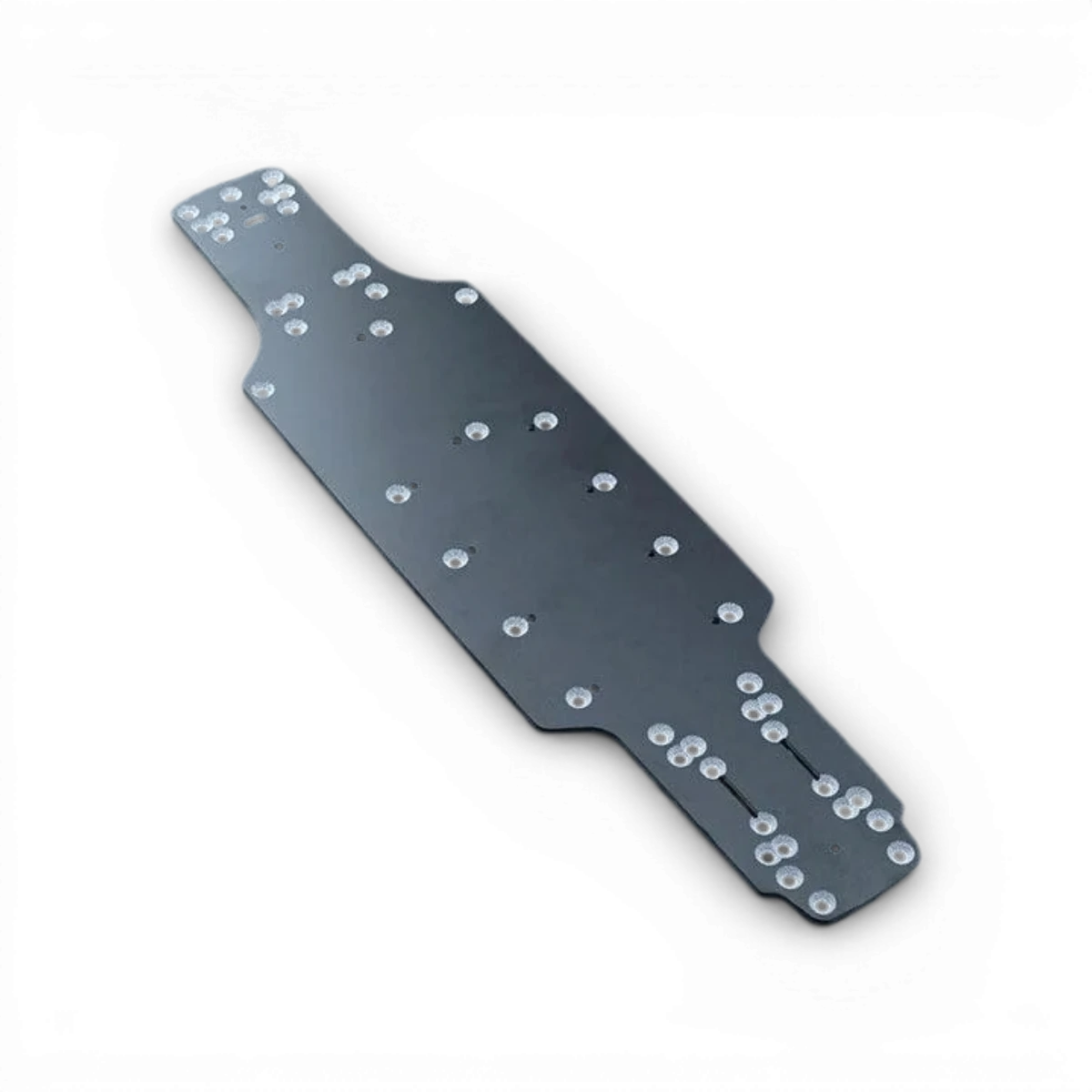 Platine inférieure en graphite pour 225/233 RMX-M, pièce détachée de Max Speed Technology, vue de face avec détails de la surface