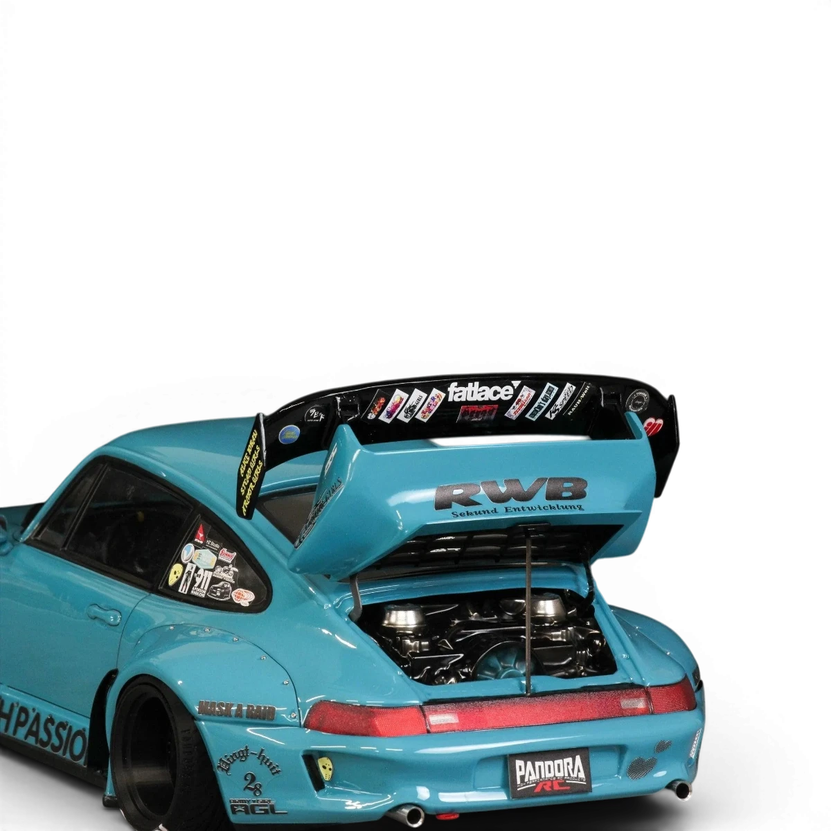 Voiture radiocommandée Porsche 911 RWB 993 Pandora RC, carrosserie détaillée du modèle RAUH-Welt BEGRIFF.