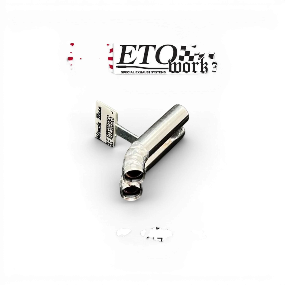 Pot d'échappement double coudé Inox 8mm - ETO Works - DriftParadiZ