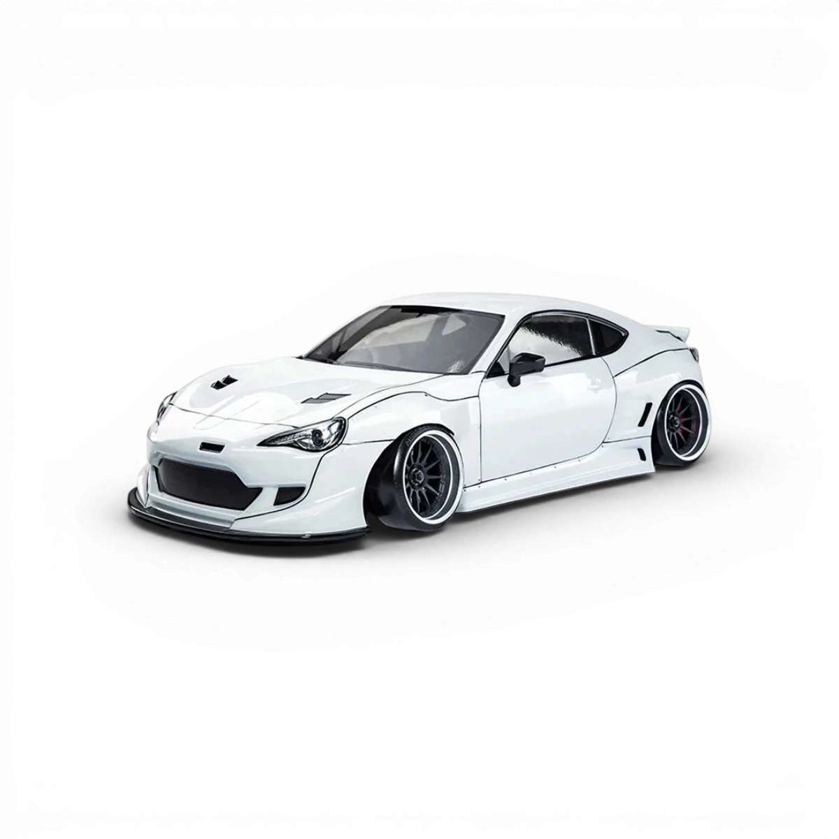 Voiture RC drift Max Speed Technology RMX 2.5 RTR Toyota GT86 blanche, modèle radiocommandé pour drift, vue de côté.