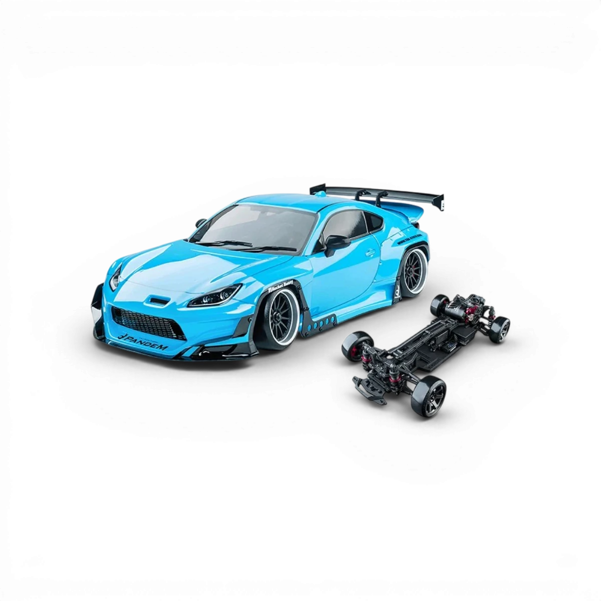 Voiture RC Drift Max Speed Technology RMX 4 RTR GR86RB avec moteur brushless sensored prête à rouler, vue de côté.