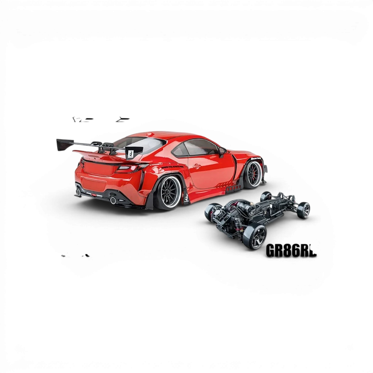 Voiture RC Drift Max Speed Technology RMX 4 RTR GR86RB, brushless sensored, prête à rouler, vue de côté avec détails du véhicule.