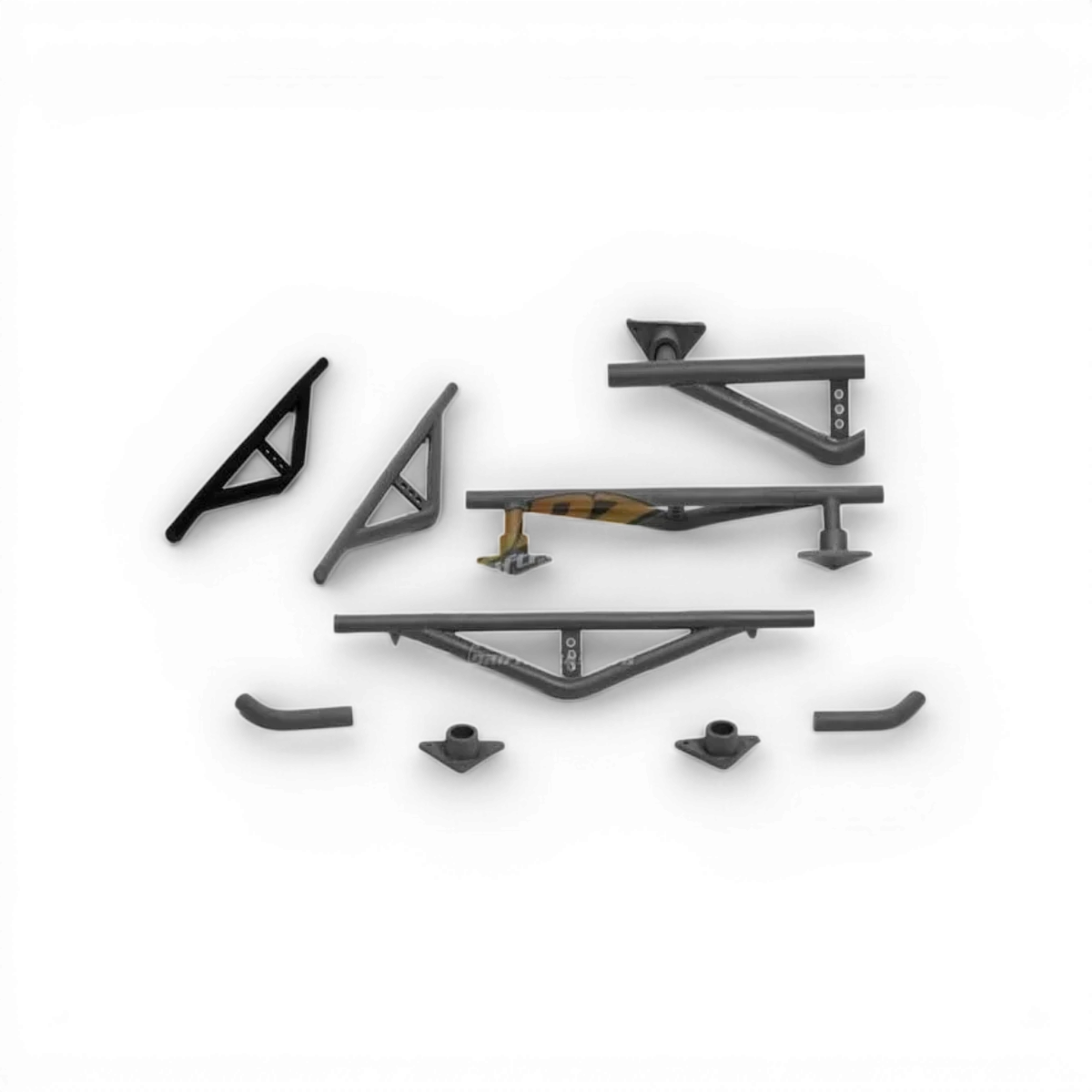 Barre de protection arrière grise pour voiture RC, de la marque Src Sideways RC, conçue pour la customisation.