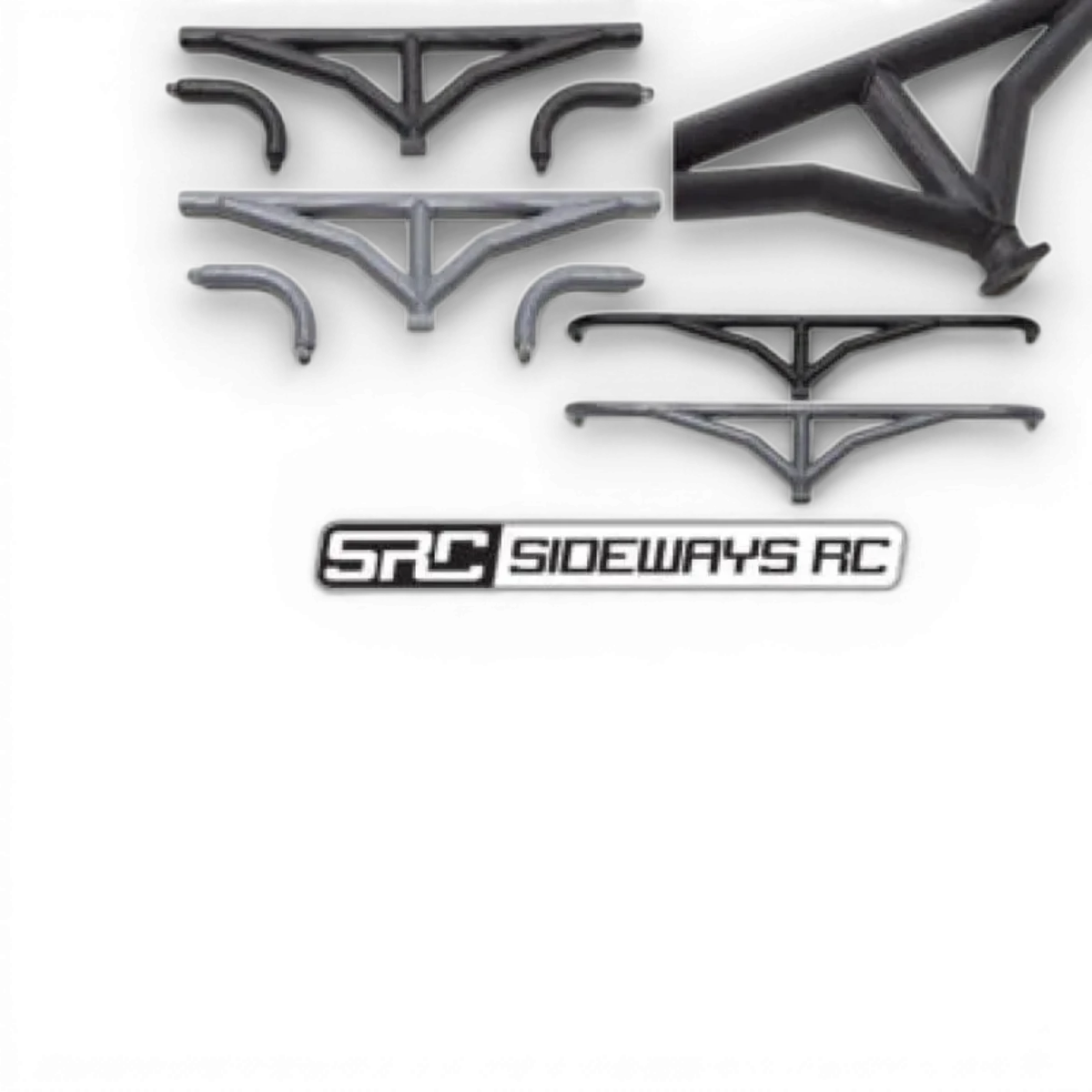 Barre de protection arrière V2 noire de Src Sideways RC, pièce de customisation pour voiture RC, visible en image.