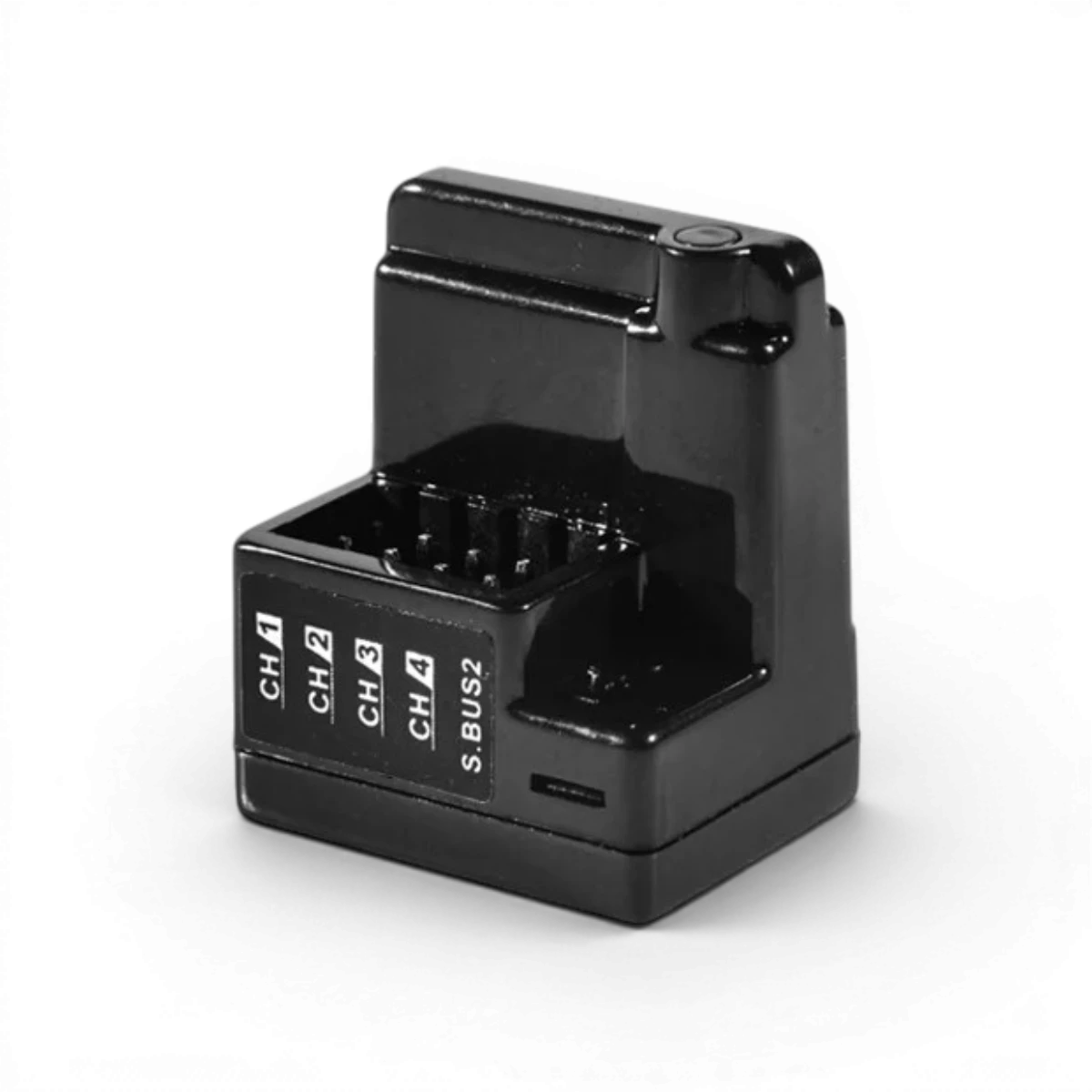 Récepteur RXF0324 AFRC pour FUTABA T-FHSS 4 voies, électronique de télécommande radio, vue du récepteur avec antennes.