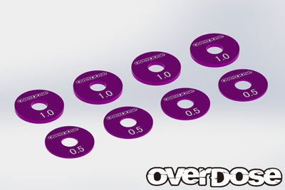 Juego de calas de rueda de aluminio - 0,5-1,0 mm – OVERDOSE – OD-2745-43 