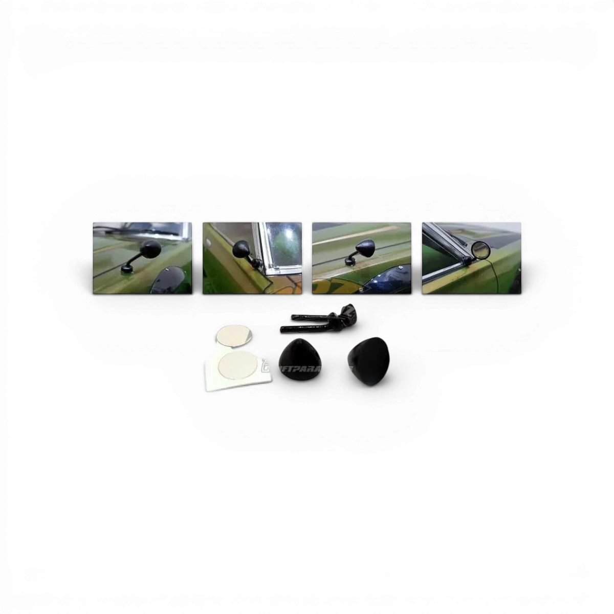 Rétroviseurs 2-en-1 pour personnalisé, marque Src Sideways RC, miroir pour drift ou course, en détail dans l'image.