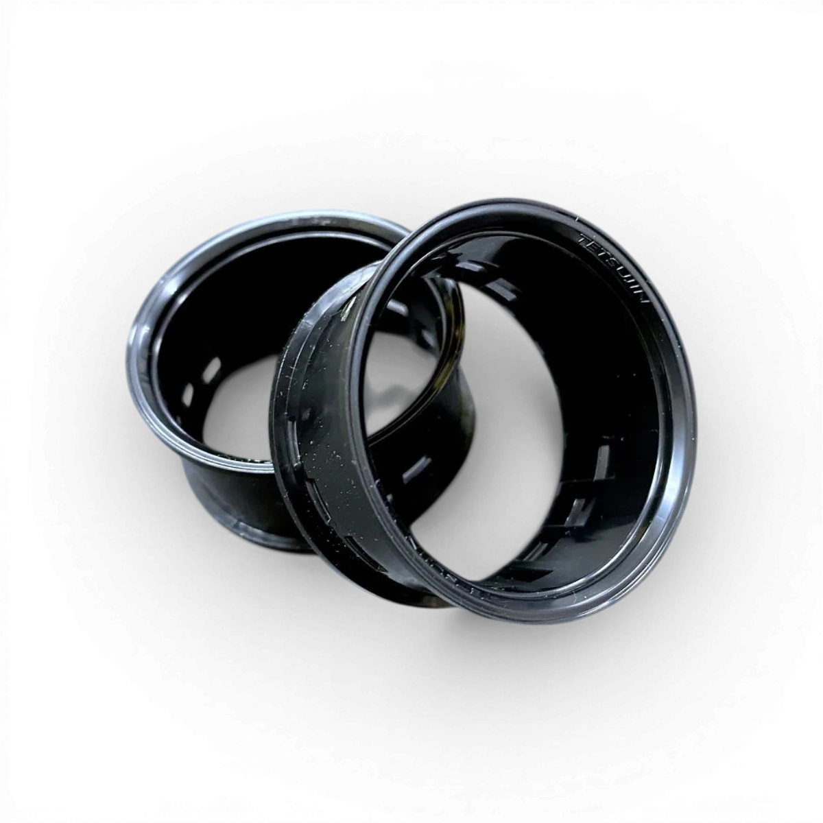 Roues Tetsujin RIM type 01 Solid noir avec finition lisse, adaptées pour véhicules de drift, visibles en image.