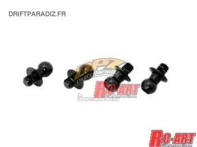 Rotules Duralium Noires 4.3mm (L4mm X M3) - World Pro - WP-0043