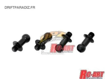 Rotules Duralium Noires 4.3mm (L6mm X M3) - World Pro - WP-0046