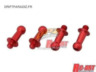 Rotules Duralium Rouges 4.3mm (L8mm X M3) - World Pro - WP-0050