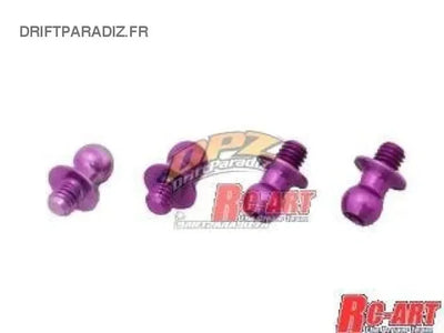 Rotules Duralium Violettes 4.3mm (L4mm X M3) - World Pro - WP-0045