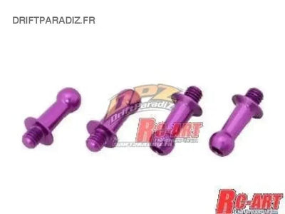 Rotules Duralium Viollettes 4.3mm (L8mm X M3) - World Pro - WP-0051