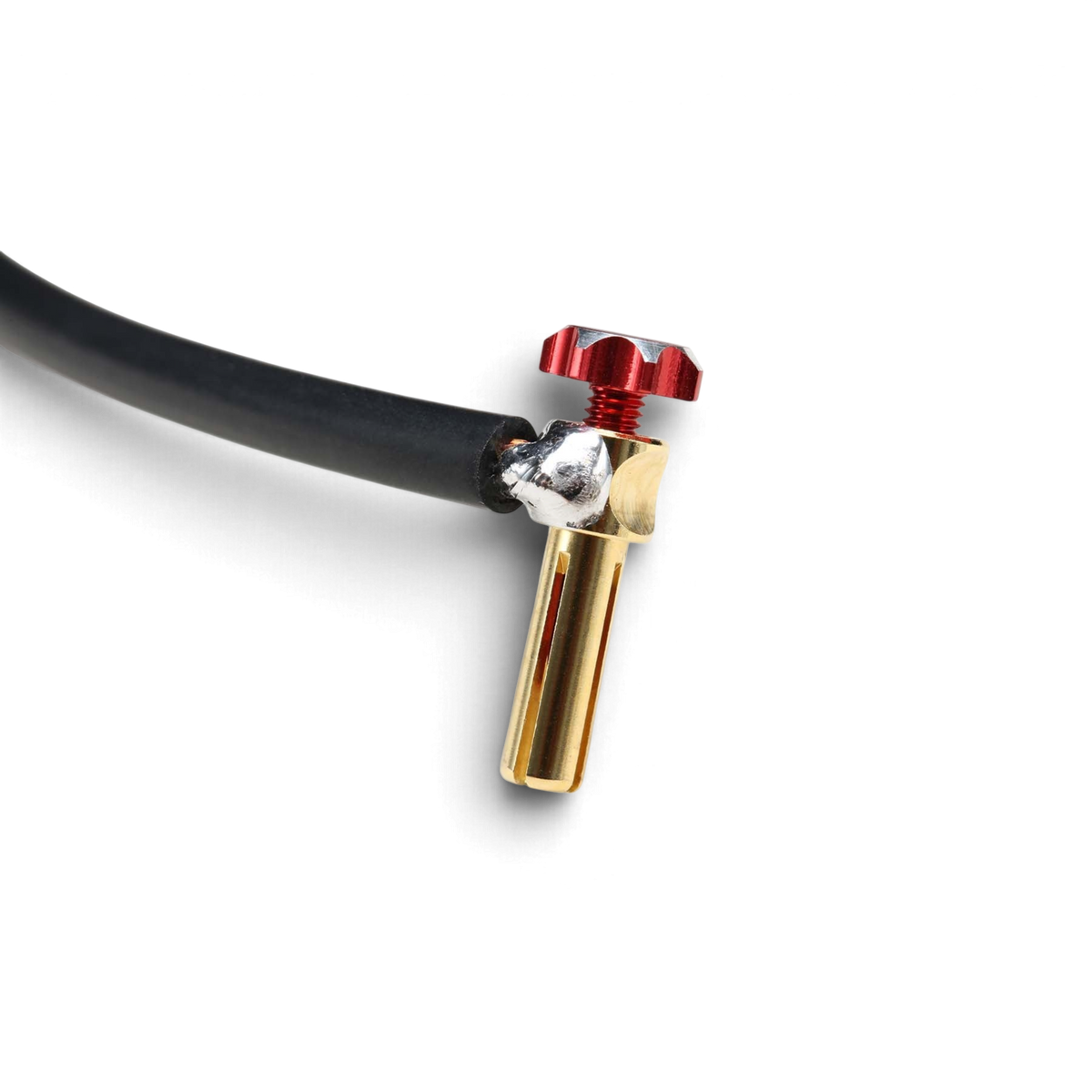 Connecteur PK Quick-Lock Racing Performer DriftParadiZ avec vis de serrage rouge en aluminium sur prise bullet dorée
