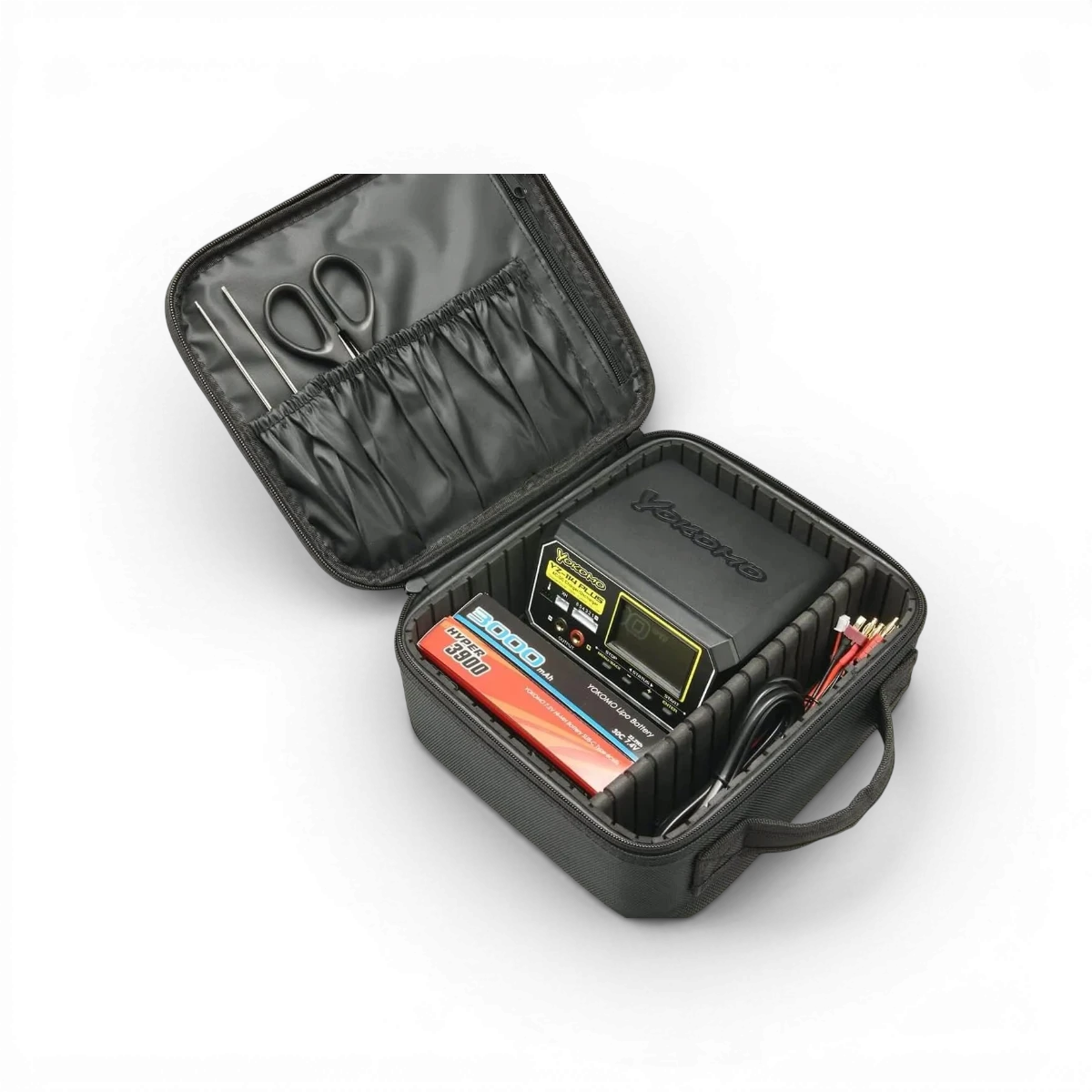 Sac de transport outils et accessoires Team Yokomo, sac pratique pour ranger et transporter équipements de modélisme.
