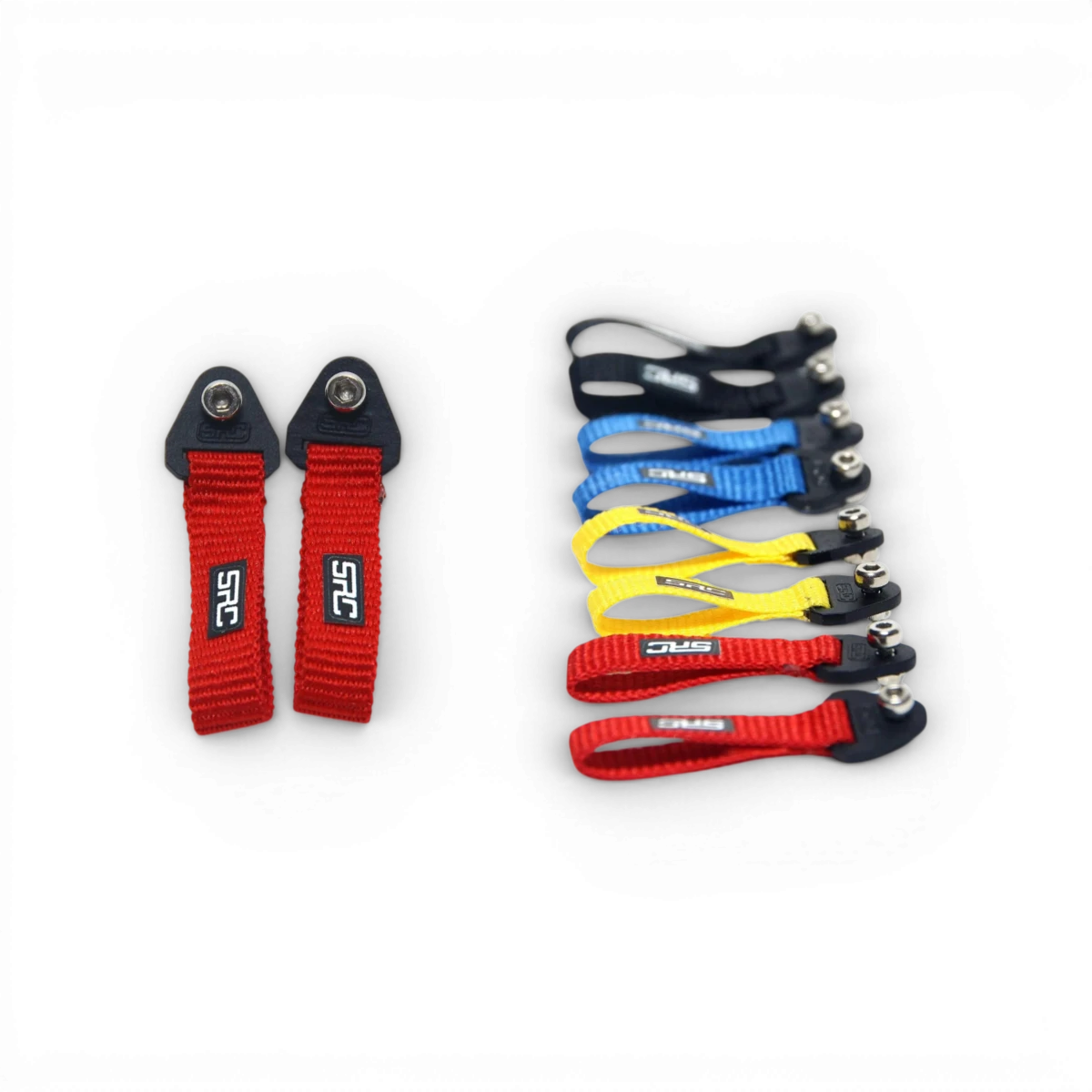 Sangle de remorquage V2 de Src Sideways RC, pour personnalisation de voitures RC, en position horizontale sur un véhicule.