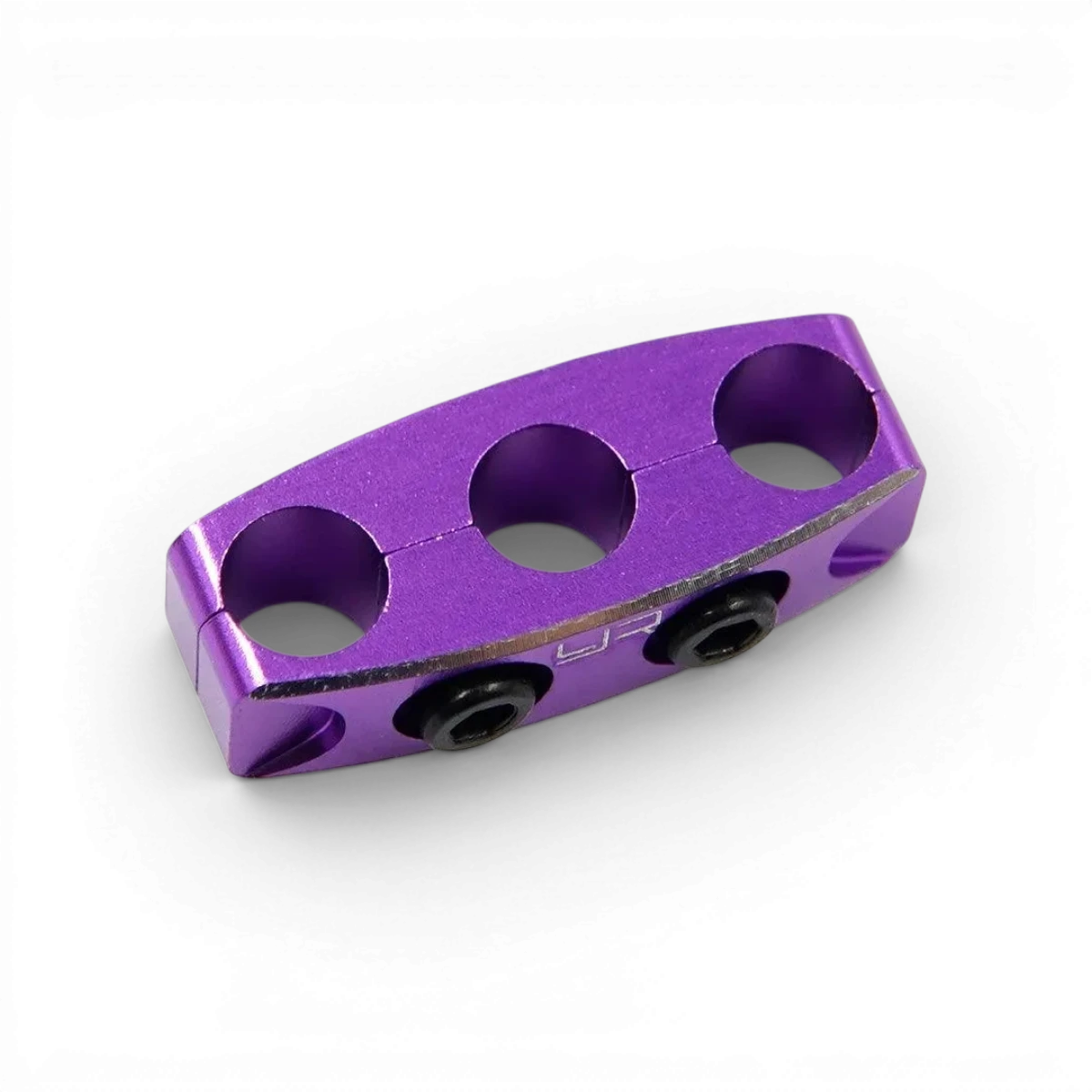 Serre-câbles en aluminium violet 12-14AWG, type B, par Yeah Racing, pour organiser et fixer les câbles électriques.