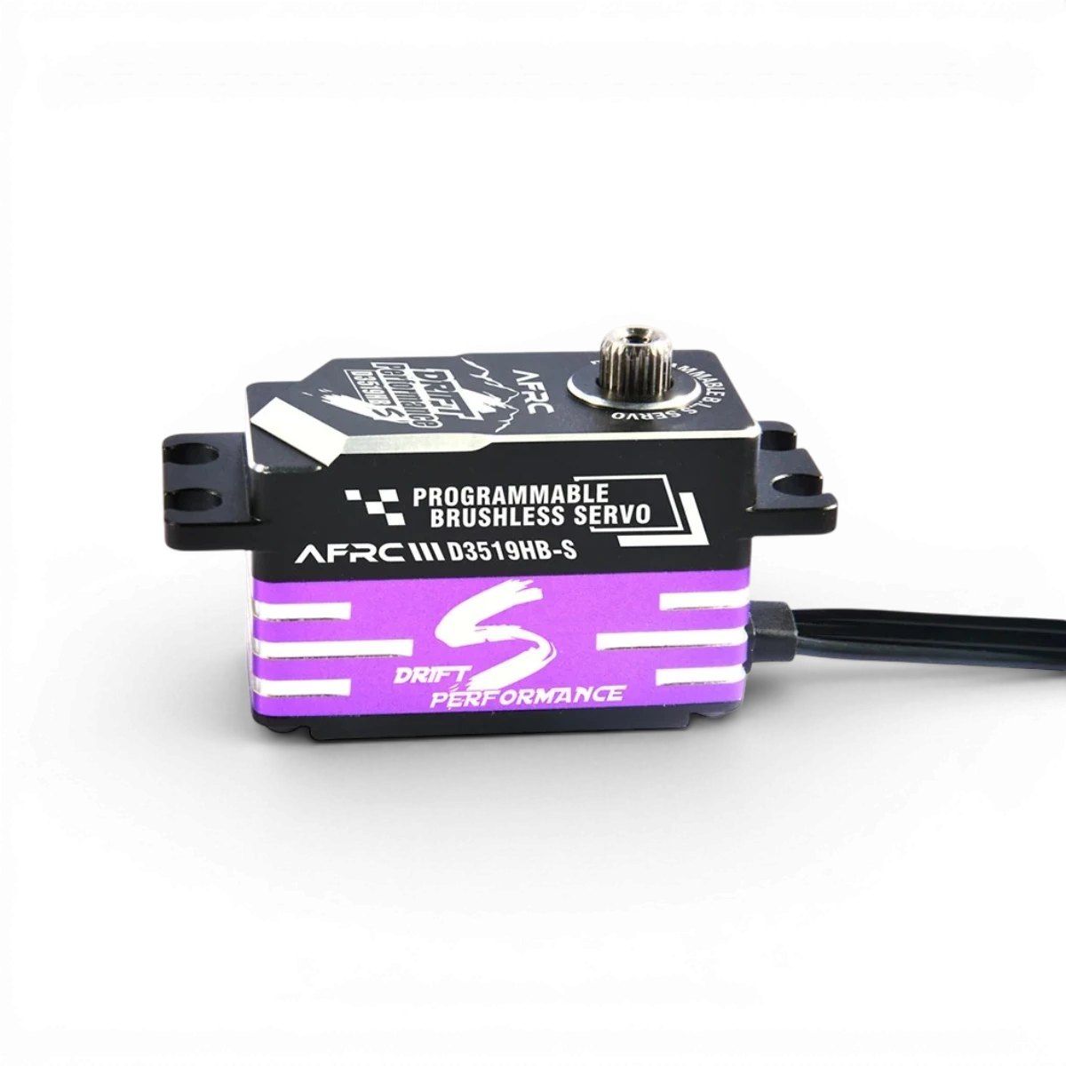 Servo HV brushless programmables AFRC D3519HB-S pour électronique, visible en action dans l'image.