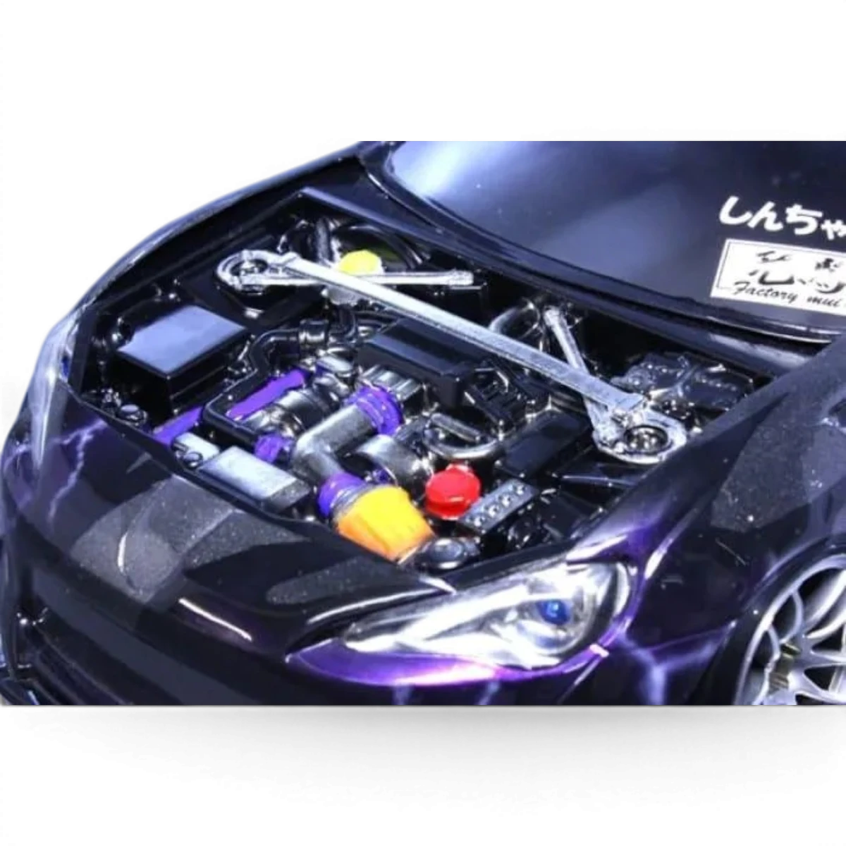 Ensemble de baies de moteur universelles Pandora RC SR-RB-FA pour carrosserie de voiture RC, image montrant les pièces en détail.